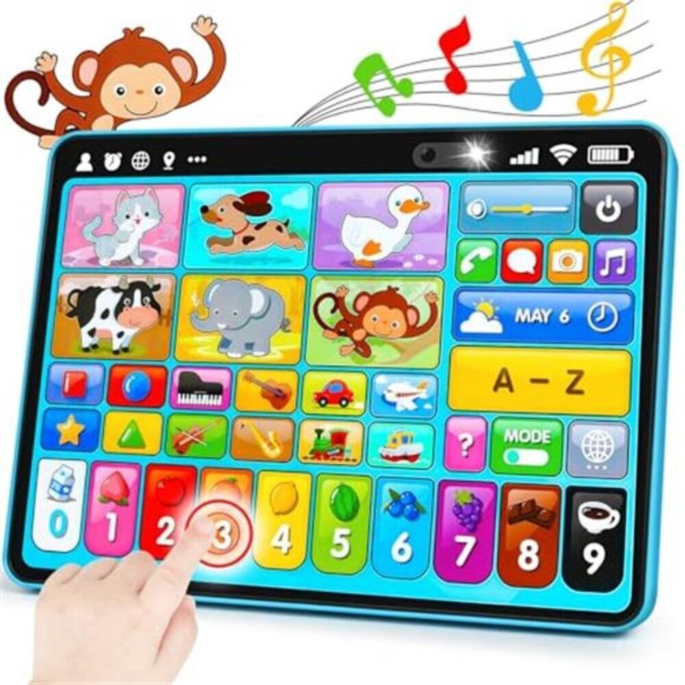 Trilingual Learning Toy Tablet with Music & Sound, Montessori Speech Musical